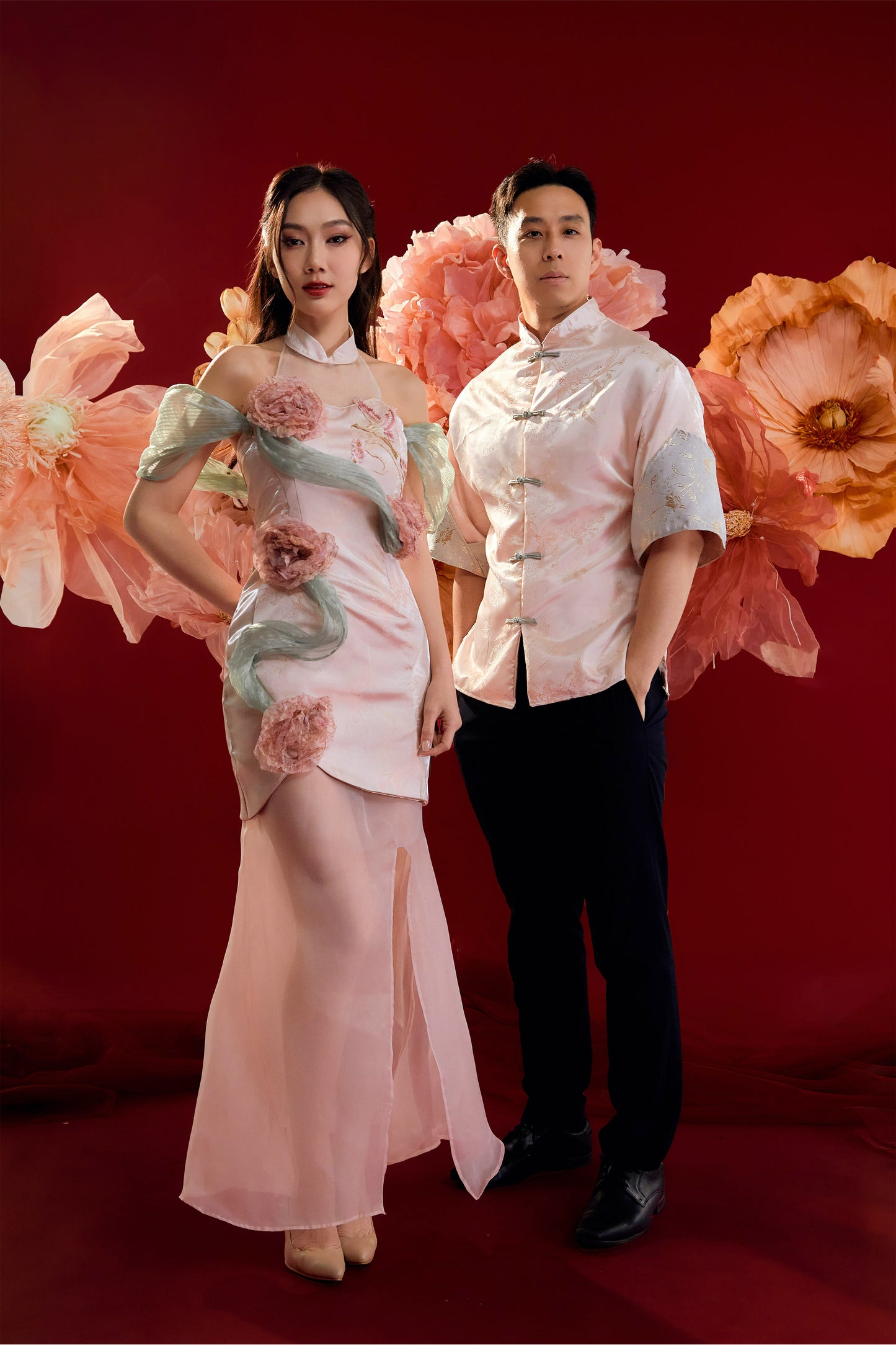 Yun Xi Dual Style Cheongsam (Soft Pink)