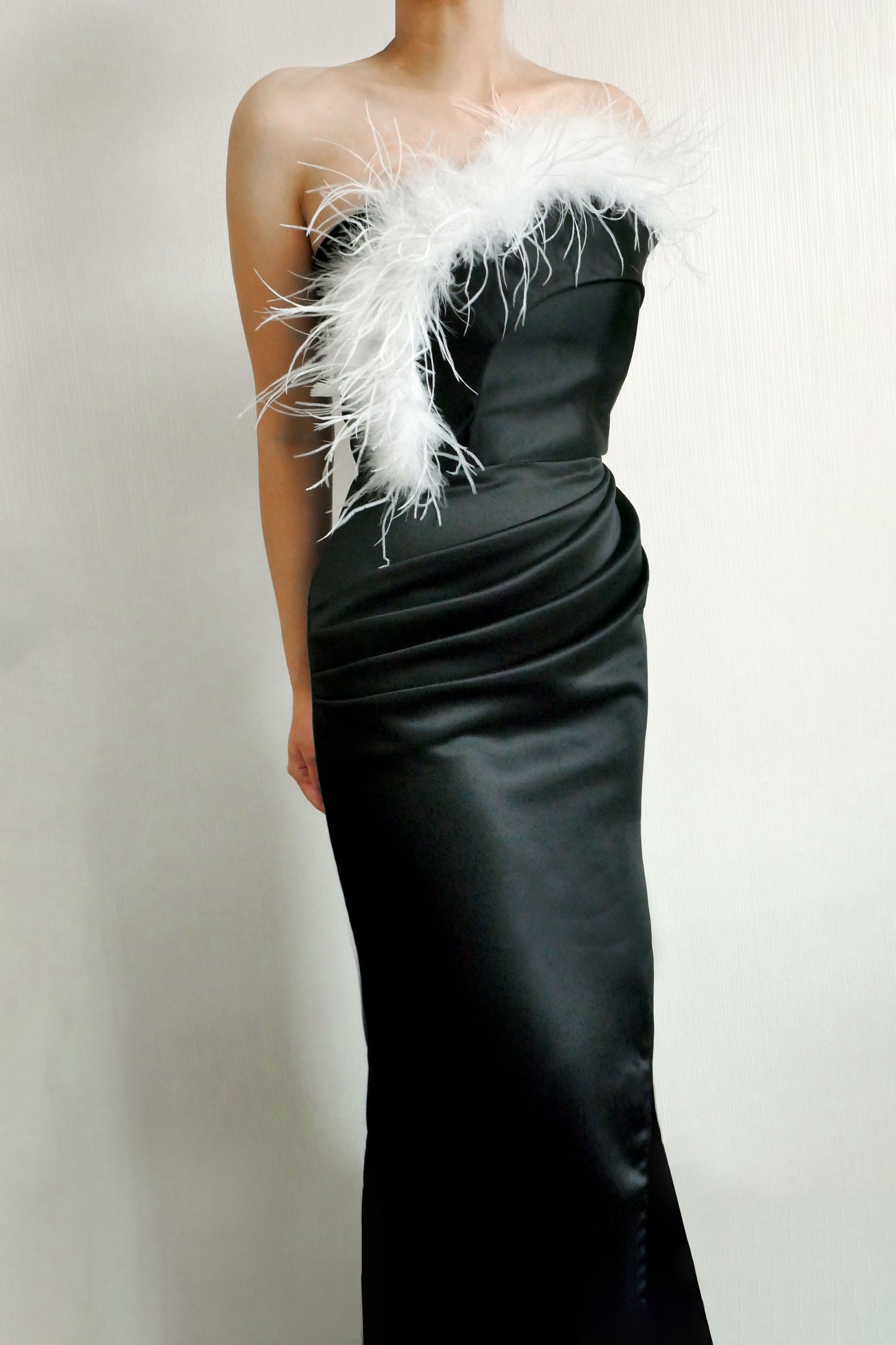 Rochelle Black Feather Gown