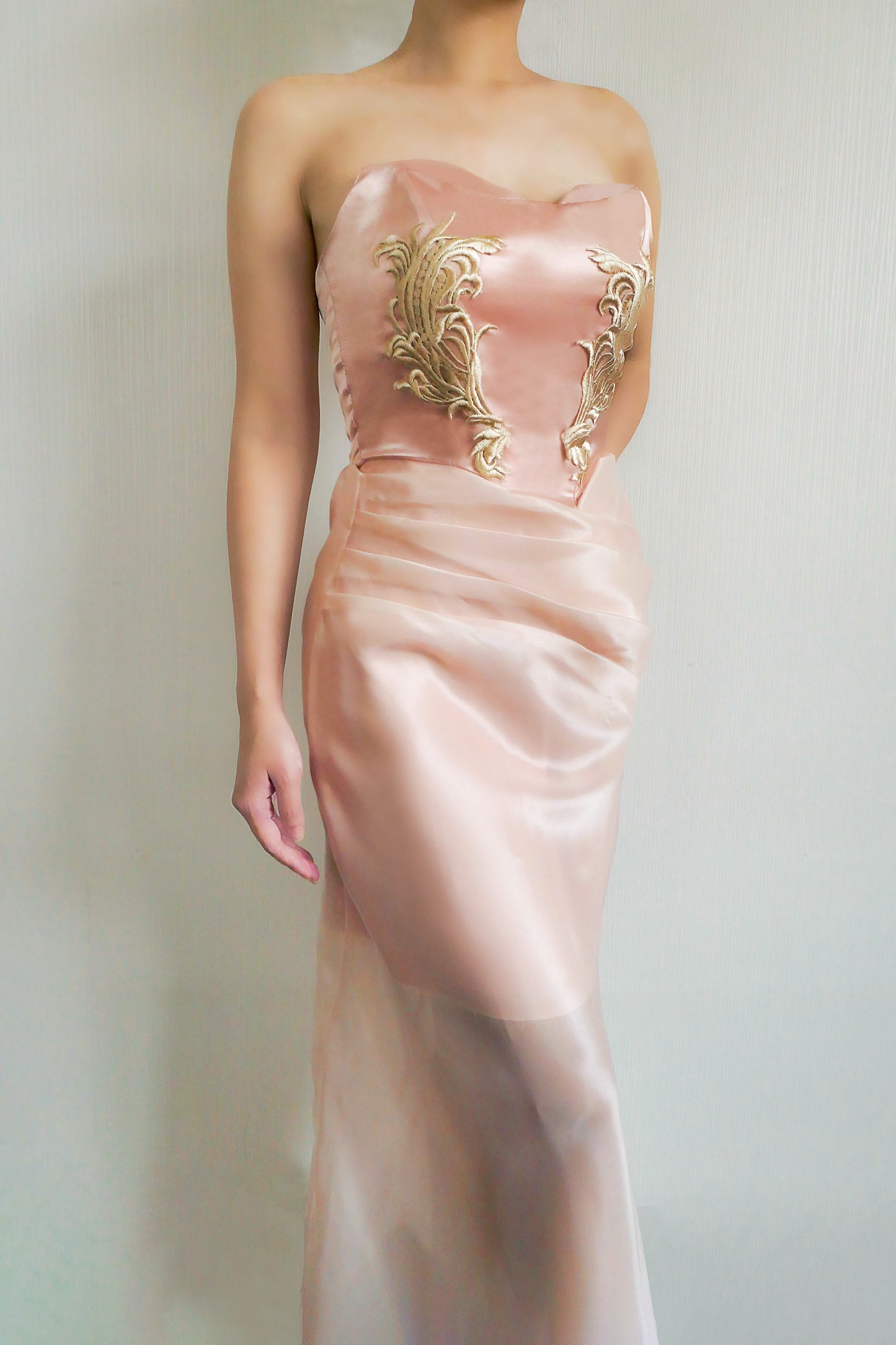 Ernestine Blush Lace Gown