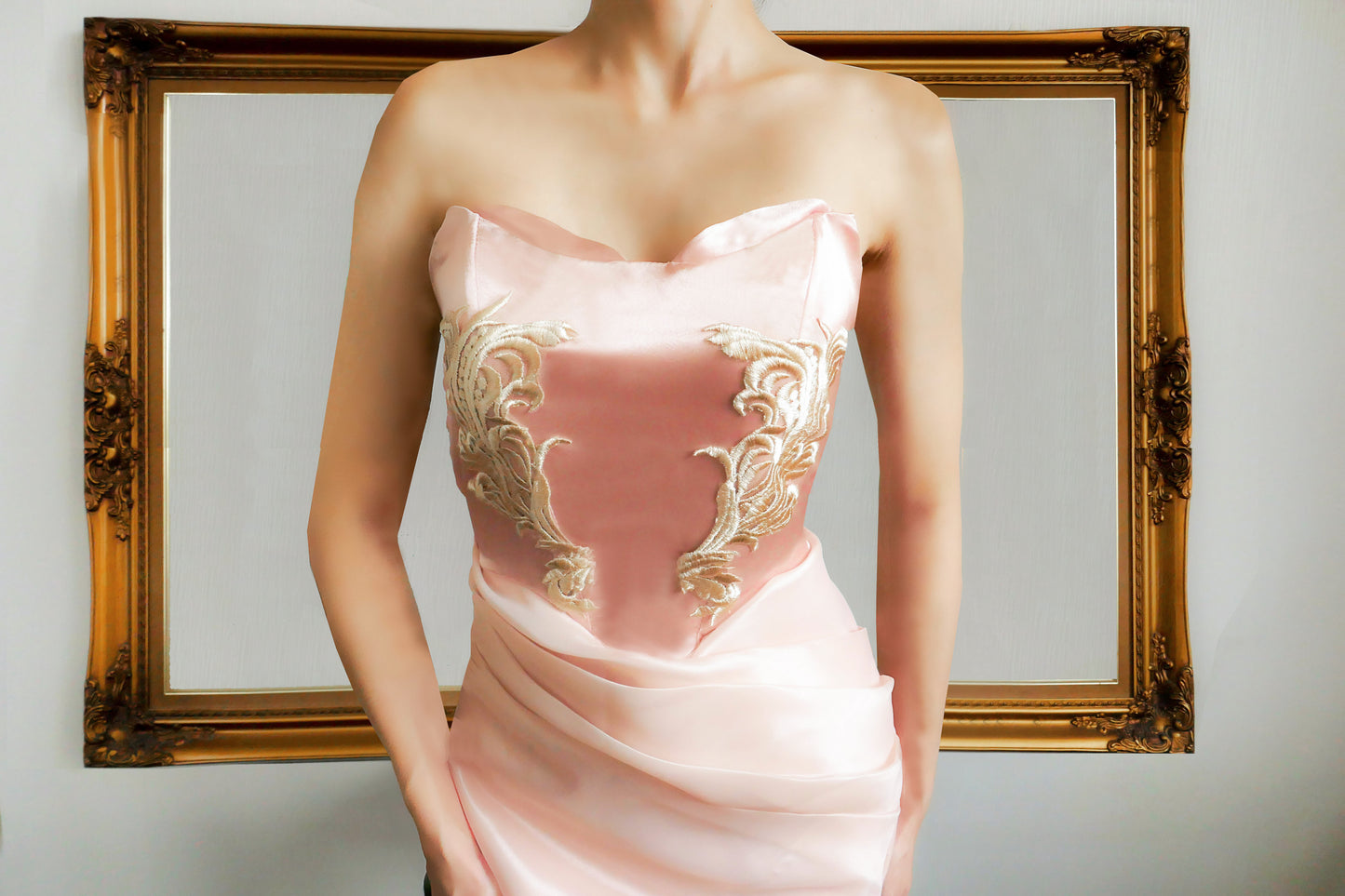 Ernestine Blush Lace Gown