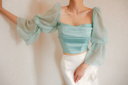 Reve Puff Sleeve Top in Sage